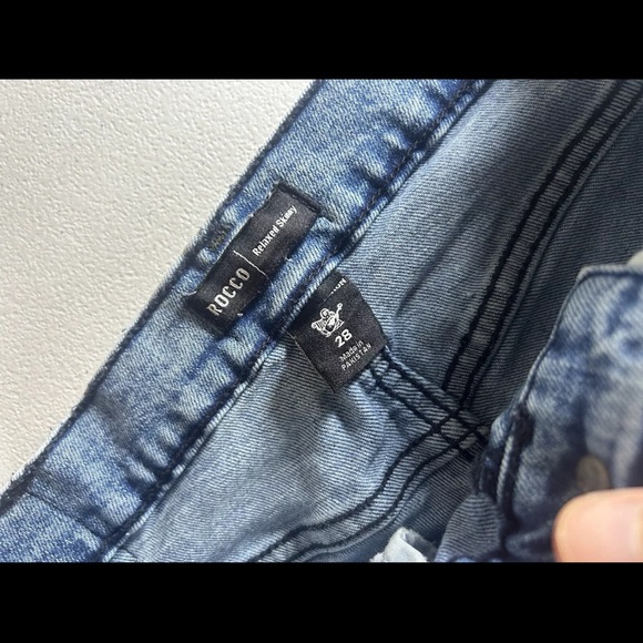 True Religion Men Size 28 Blue Jeans Billy Super T Skull Limited Edition - Picture 7 of 11